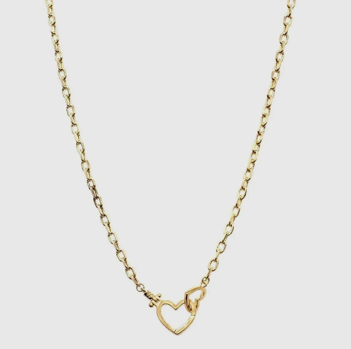 Gold Double Heart Chain Necklace